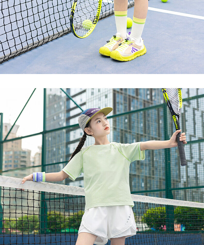 Moonkids Girls Quick-Dry Summer Short Sleeve Set 2026 New Children's Outdoor Running Training Breathable Big Kids Sportswear 12
